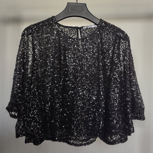 Mango short sequin party top, new - Picture 3 of 6